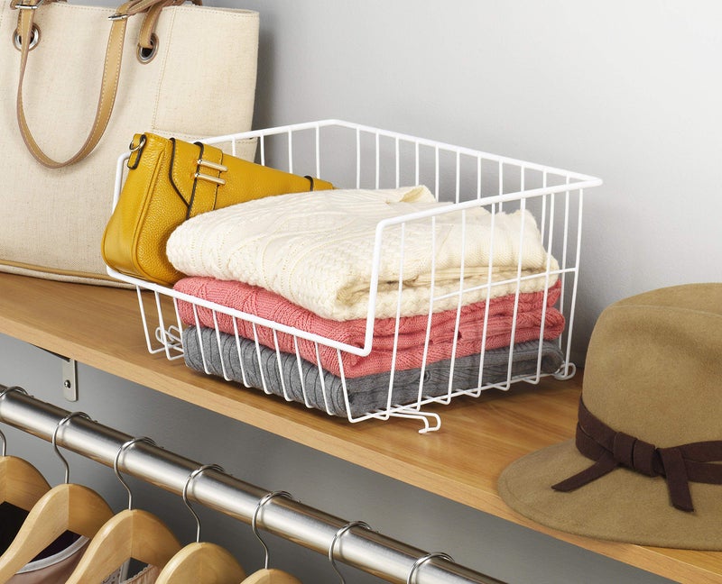 Whitmor Wire Stackable Basket, White - Image 2